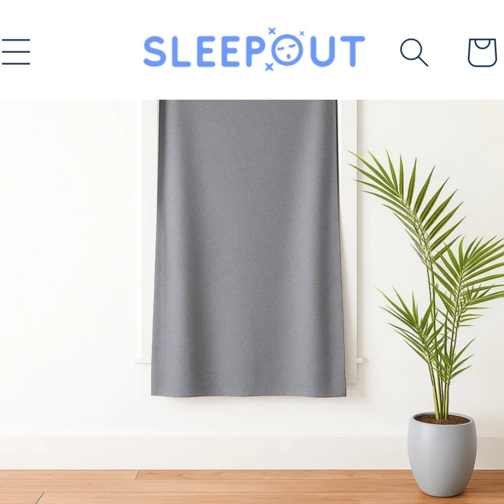 Sleepout Portable Blackout Curtain 62x40 - Gray